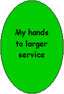 Oval: My hands to larger service