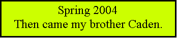 Text Box: Spring 2004Then came my brother Caden.